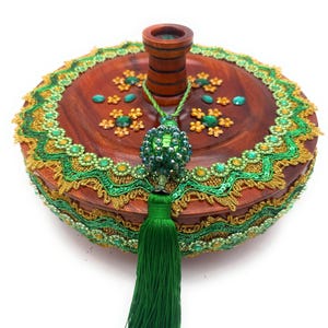 ORULA - Santeria Decorated Orula Kofa de Madera
