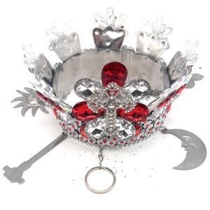 OBATALA AYAGUNA - Santeria Corona/Crown, Metal Decorated with Tools/Herramientas - Made in the USA