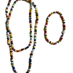 OSAIN - Santeria Bead Necklace (Eleke) & Bracelet (Ilde) Set