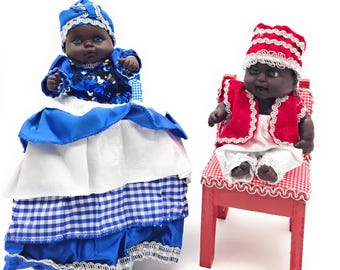 SHANGO Y YEMAYA - Jimaguas (Twins) Munecos con banquetes (stool/chair)