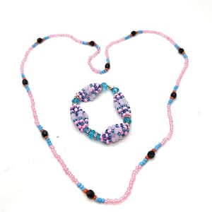 ORISHA OKO - Santeria Orisha Bead Necklace/Eleke & Mazo Bracelet Set (Blue)