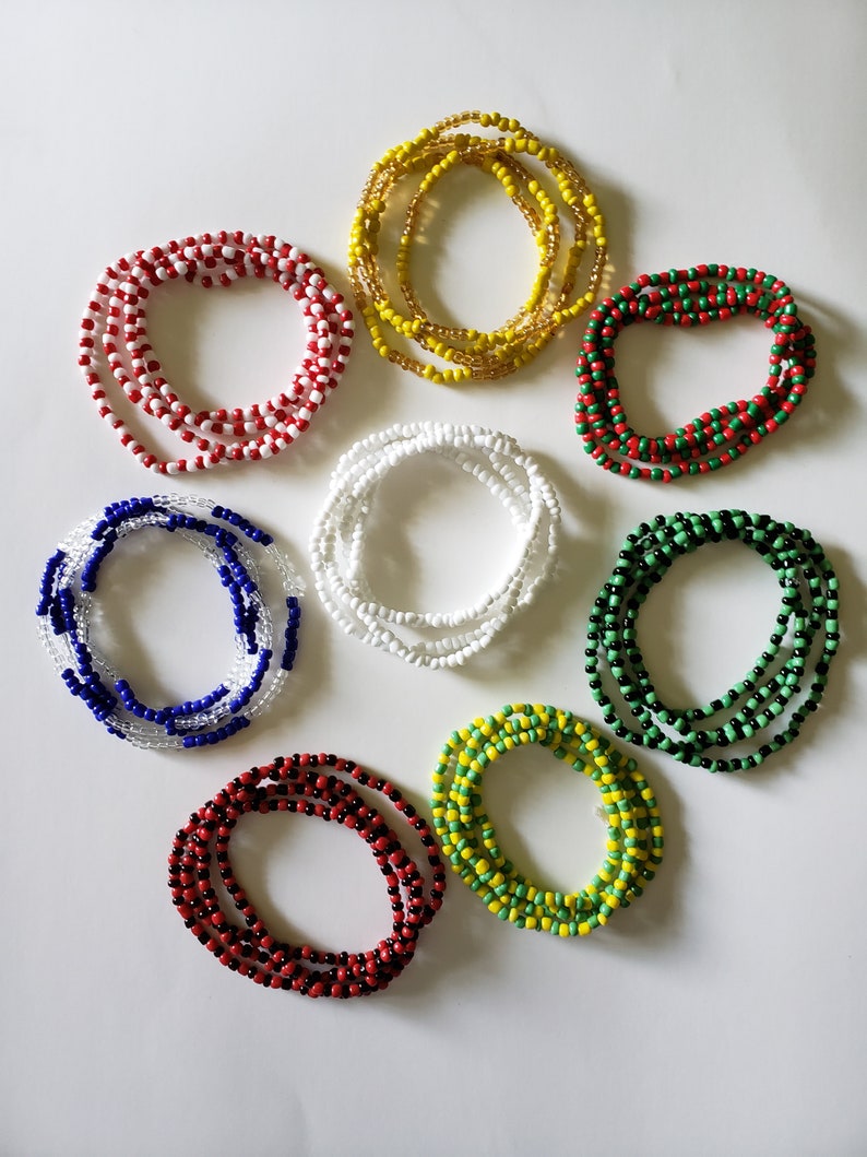 Eleke Set of 8 Santeria Bead Necklace Collares Glass Beads Glass