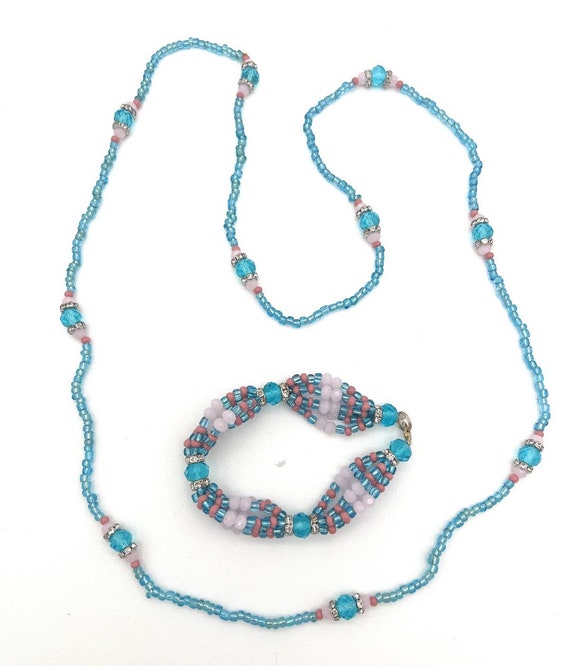 ORISHA OKO -  Santeria Orisha Bead Necklace/Eleke & Mazo Bracelet Set (Pink)