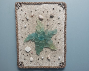 Tenture murale en coquillages d'étoiles de mer côtières