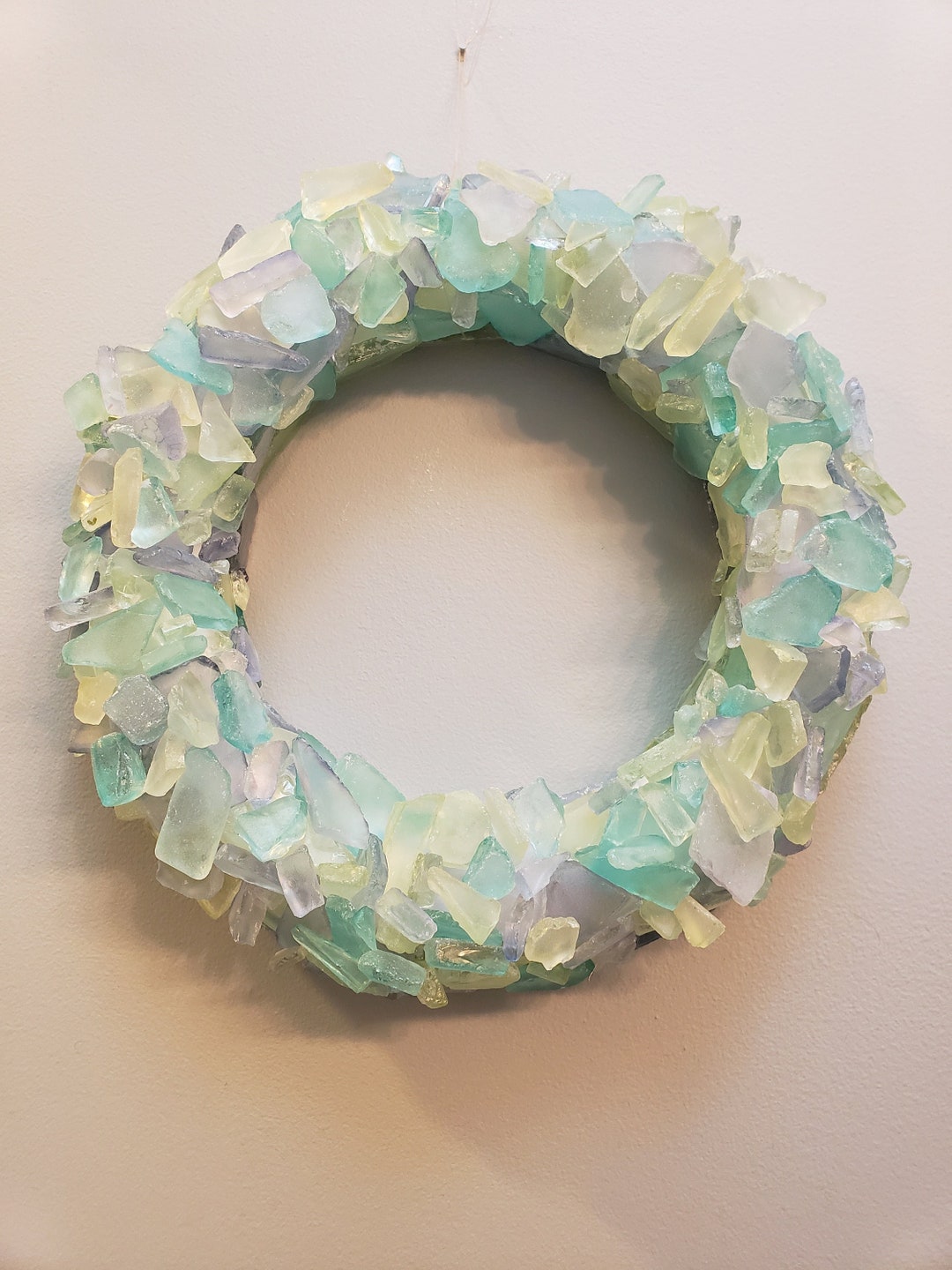 Sea Glass Wreath Beach Glass Decor Art - Etsy