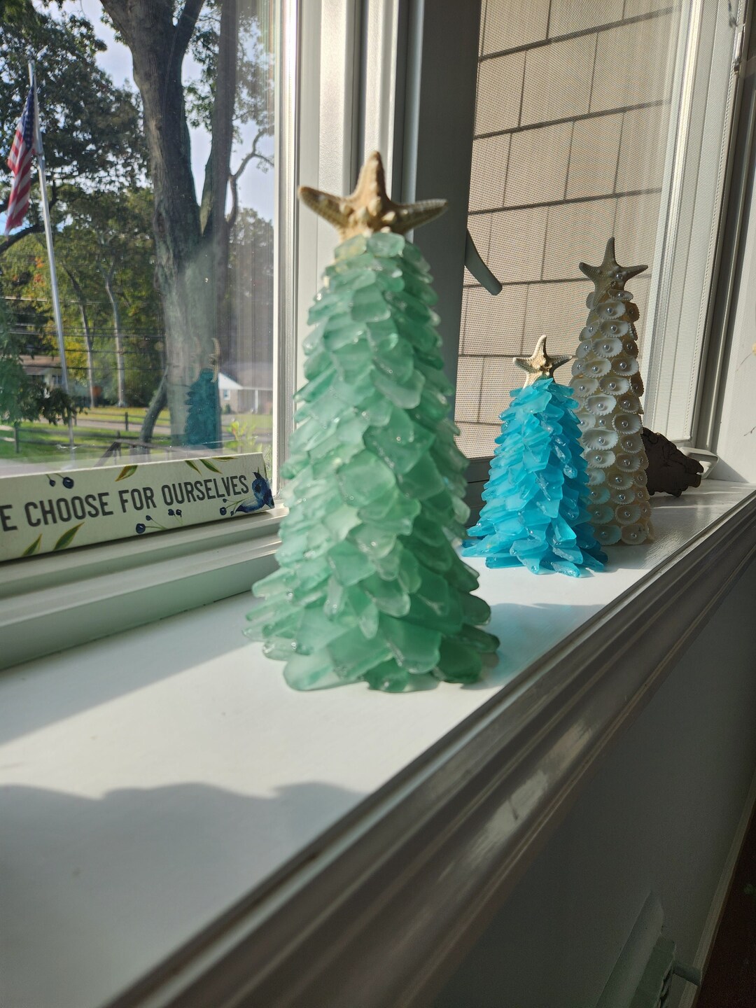 Seafoam Green Sea Glass Tree Coastal Decor Gift Etsy