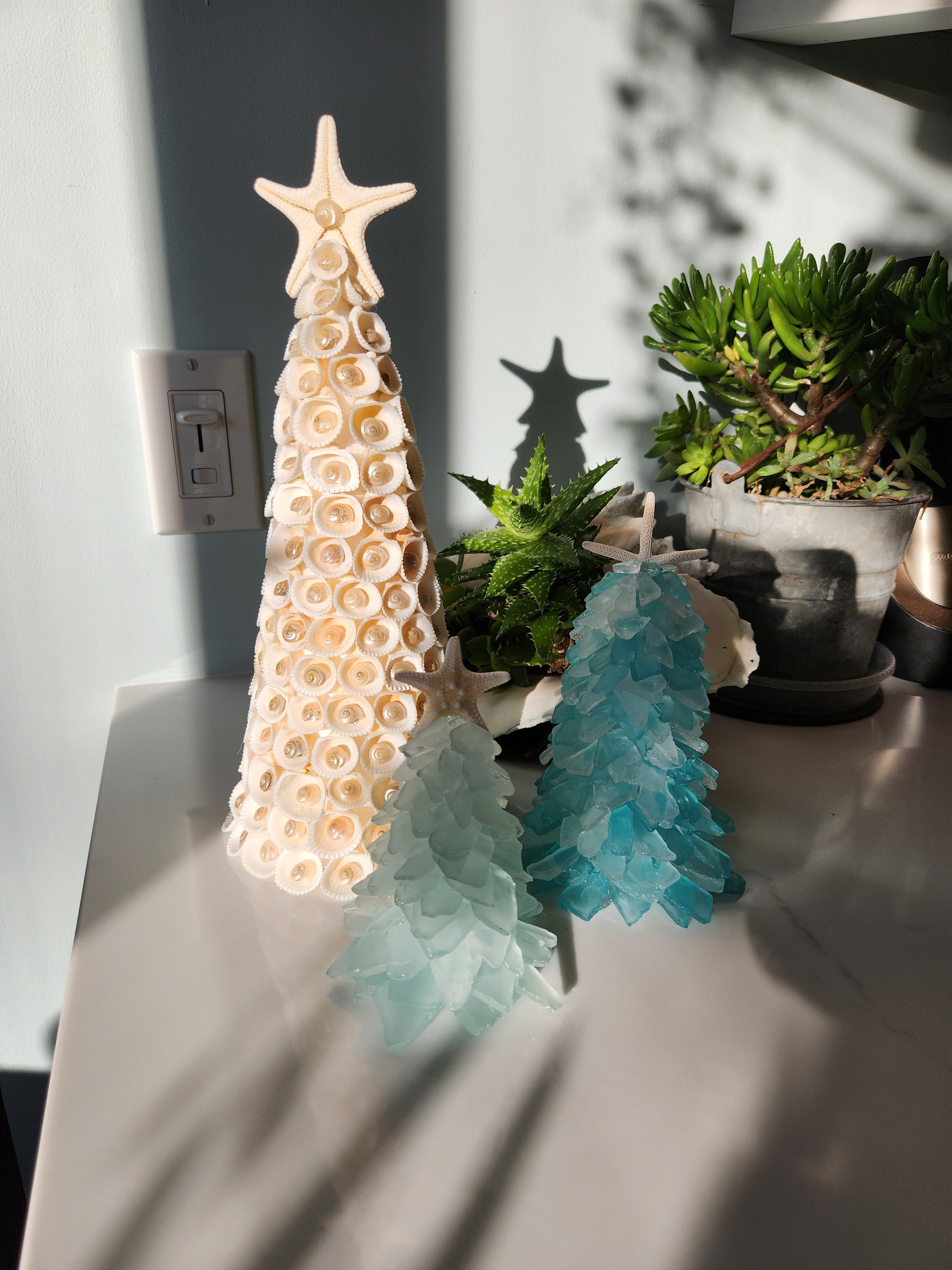 Large Seashell Tree White Coastal Decor Gift Etsy