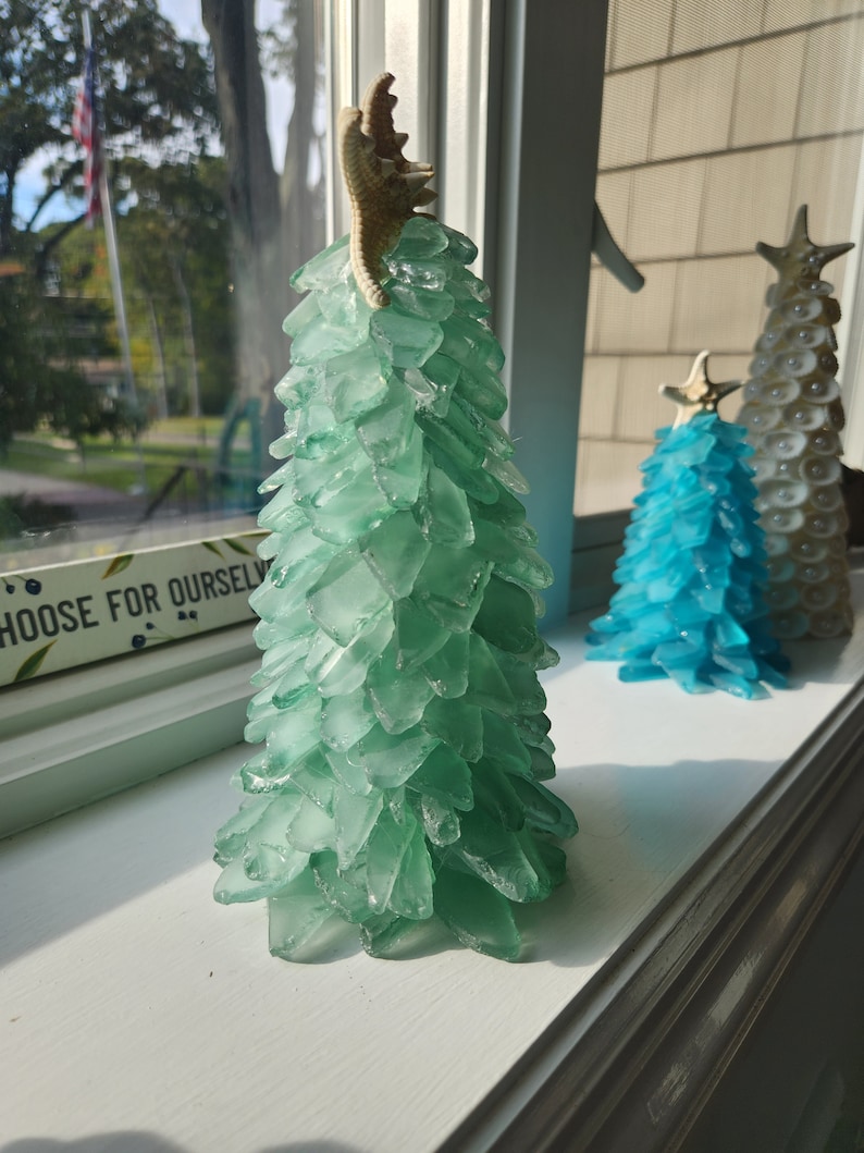 Seafoam Green Sea Glass Tree Coastal Decor Gift Etsy
