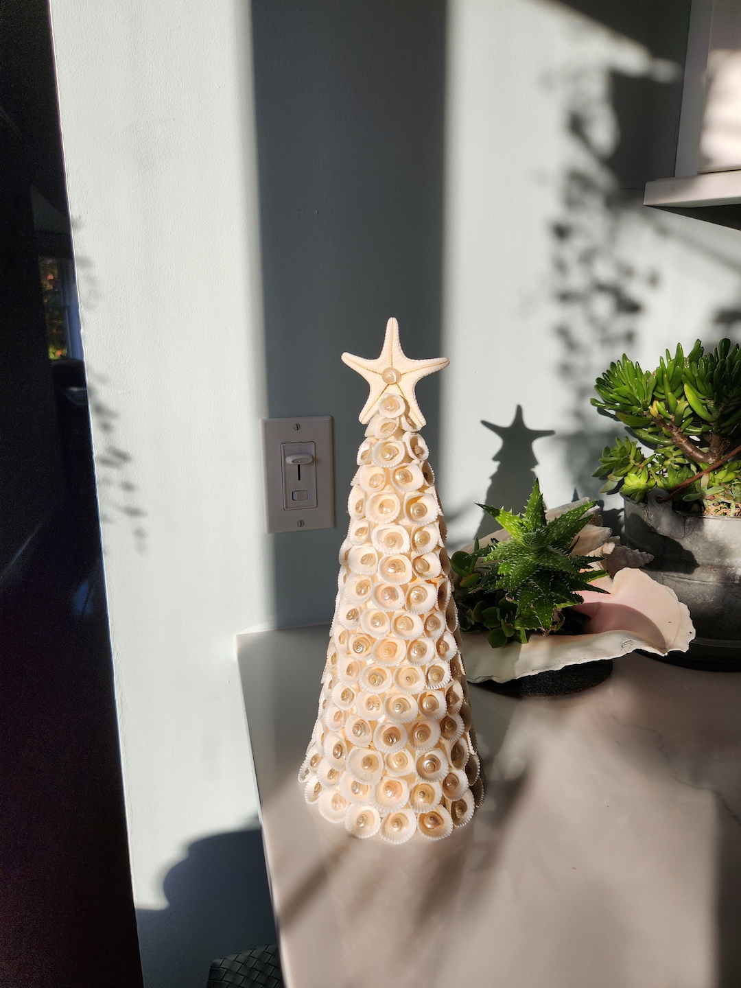 Large Seashell Tree White Coastal Decor Gift Etsy
