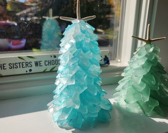 Artic blue sea glass tree coastal decor gift