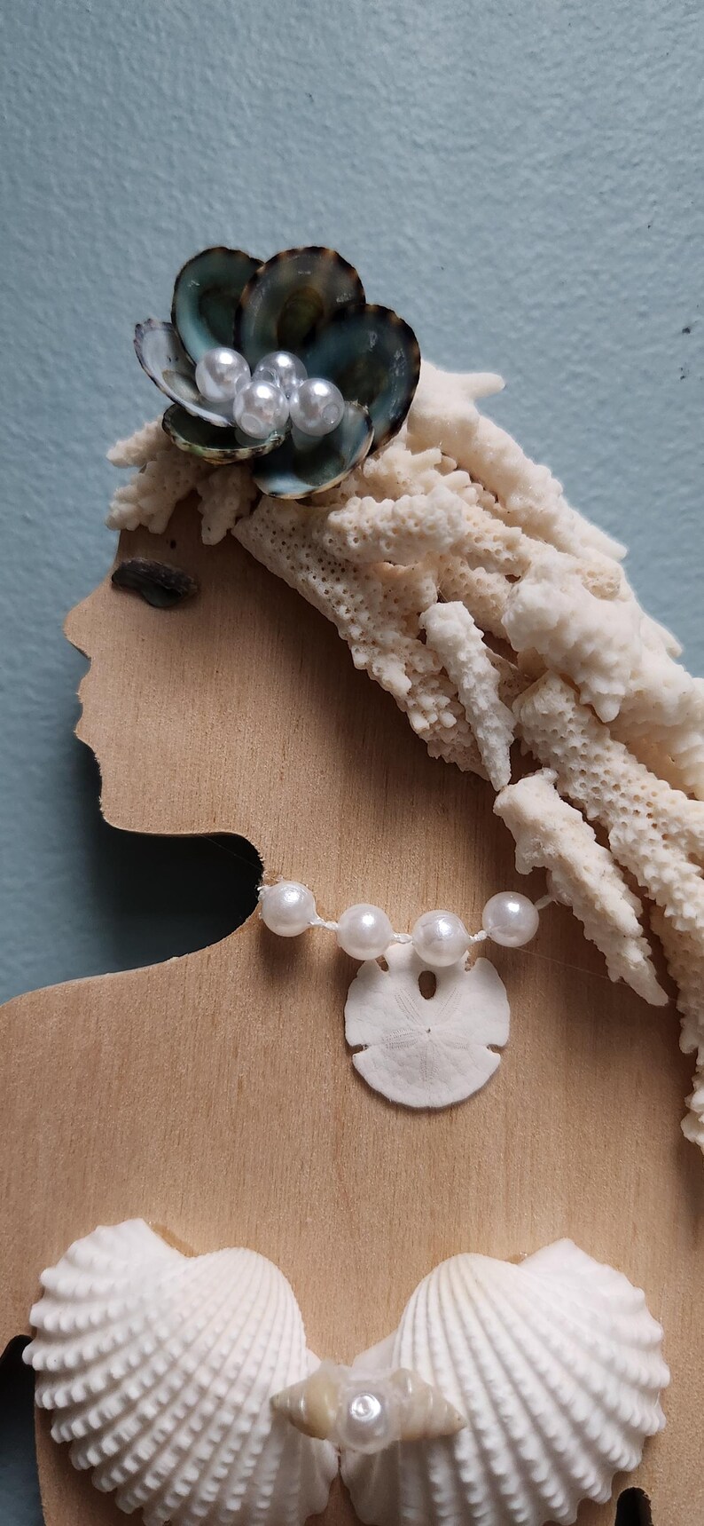 Seashell Mermaid Coastal Decor Seashell Art - Etsy