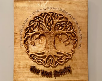 Celtic family tree wood carving Celtic art Celtic gifts family name gifts family tree family crest like branches of a tree