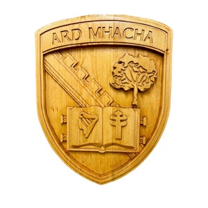 Armagh GAA crest wood carving Gaelic football wood crest GAA crest wall hanging GAA gifts hurling gifts Irish gifts