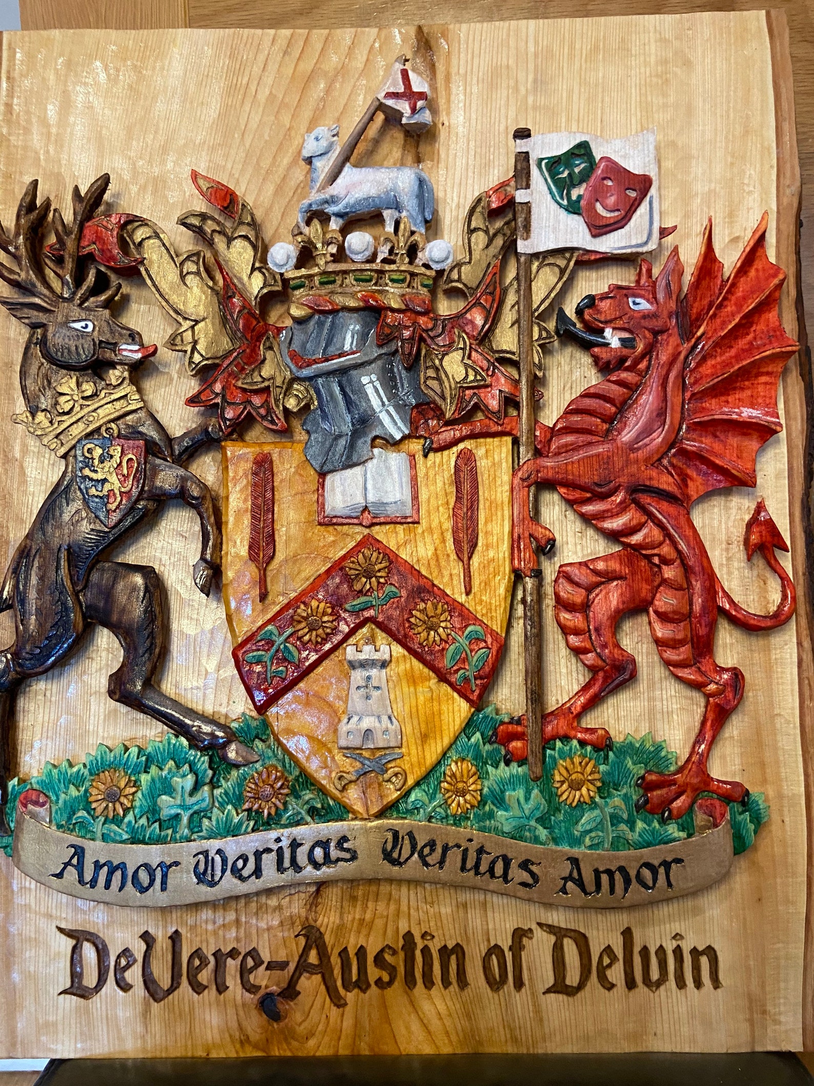 Coat of Arms Wood Carving Family Coat of Arms Heraldry Ancestry Family