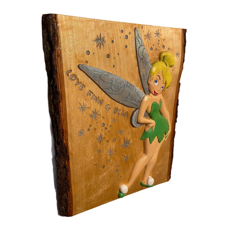 Tinkerbell Wood Carving Disney Wall Art Cartoon Character Etsy