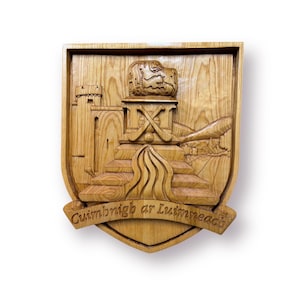 Limerick GAA crest wood carving Gaelic football wood crest GAA crest wall hanging GAA gifts hurling gifts Irish gifts