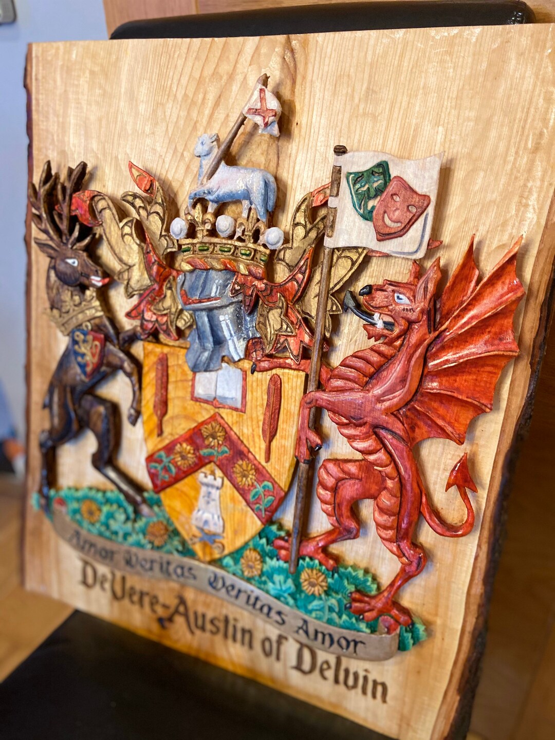 Coat of Arms Wood Carving Family Coat of Arms Heraldry Ancestry Family