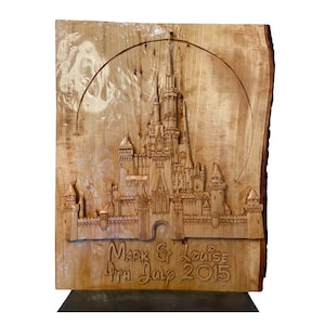 Magic Castle Wood Carving collector princess castle movie collector magic kingdom 5th wedding anniversary gift