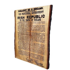 Proclamation of the Irish Republic Irish gifts proclamation wood burning Irish history art 1916 rising Easter rising Irish war