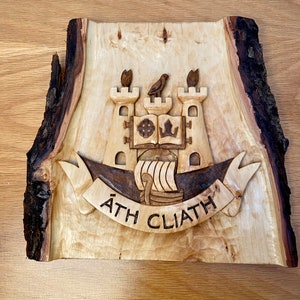 Hand Carved Dublin GAA Crest: Lime Wood Wall Hanging