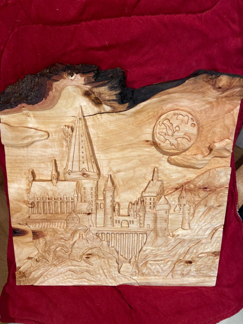 Hogwarts Castle wood Carving hogwarts is my home Harry Potter | Etsy