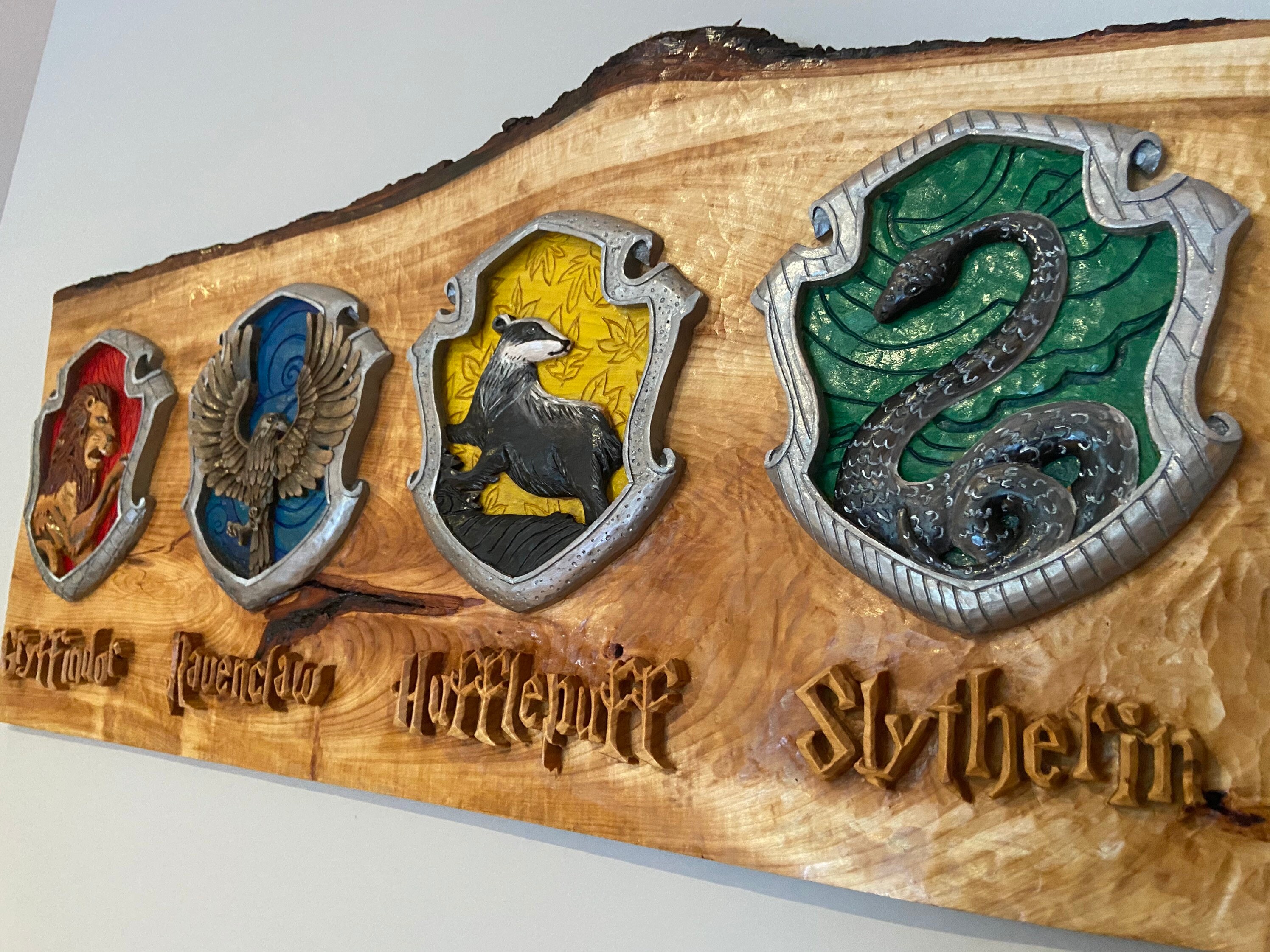 Hogwarts Crest Wood Carving HP Crest HP Collector Gryffindor 