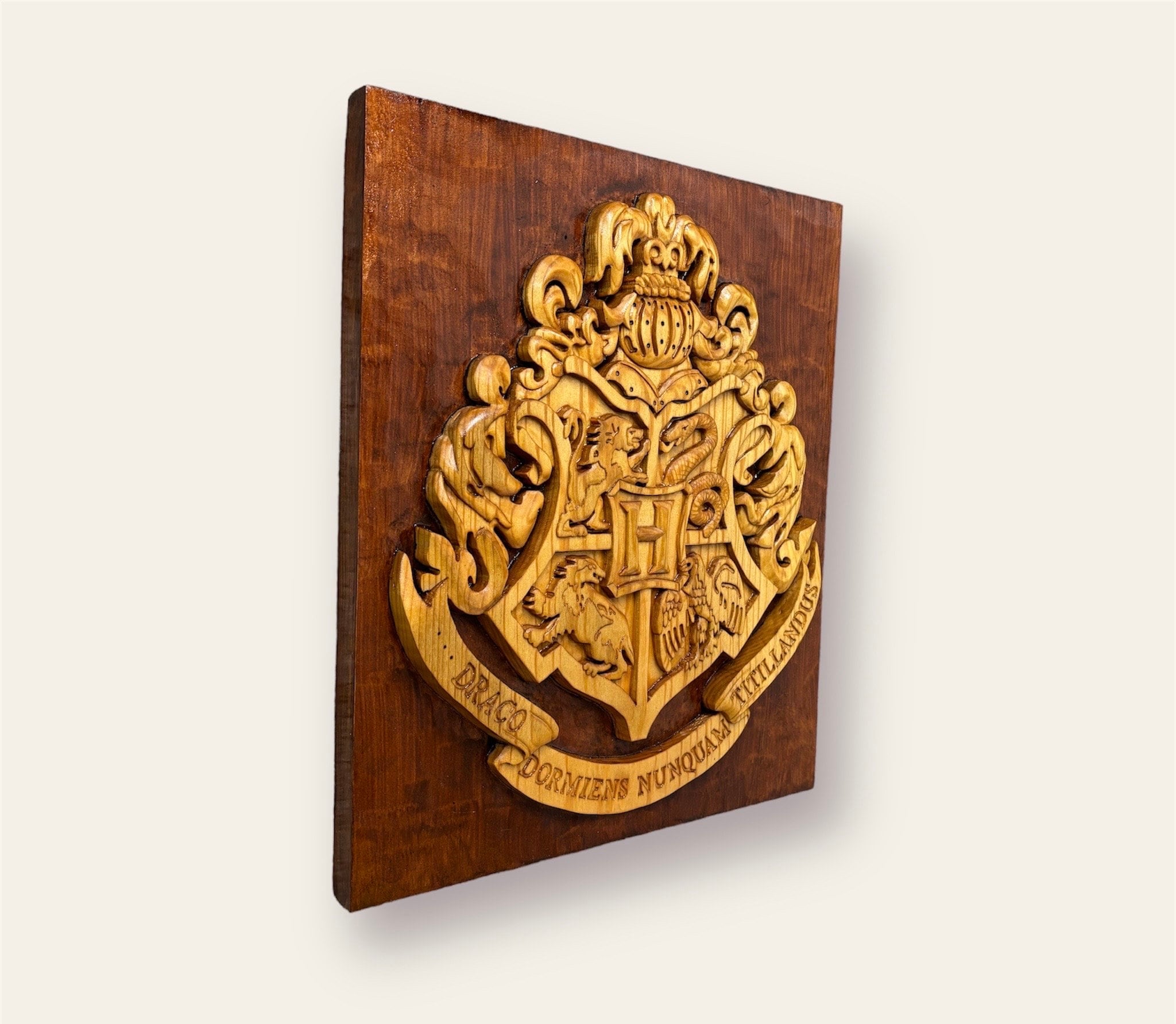 Hand Carved Hogwarts Crest, European Lime Wood, HP Fan Gift - Etsy