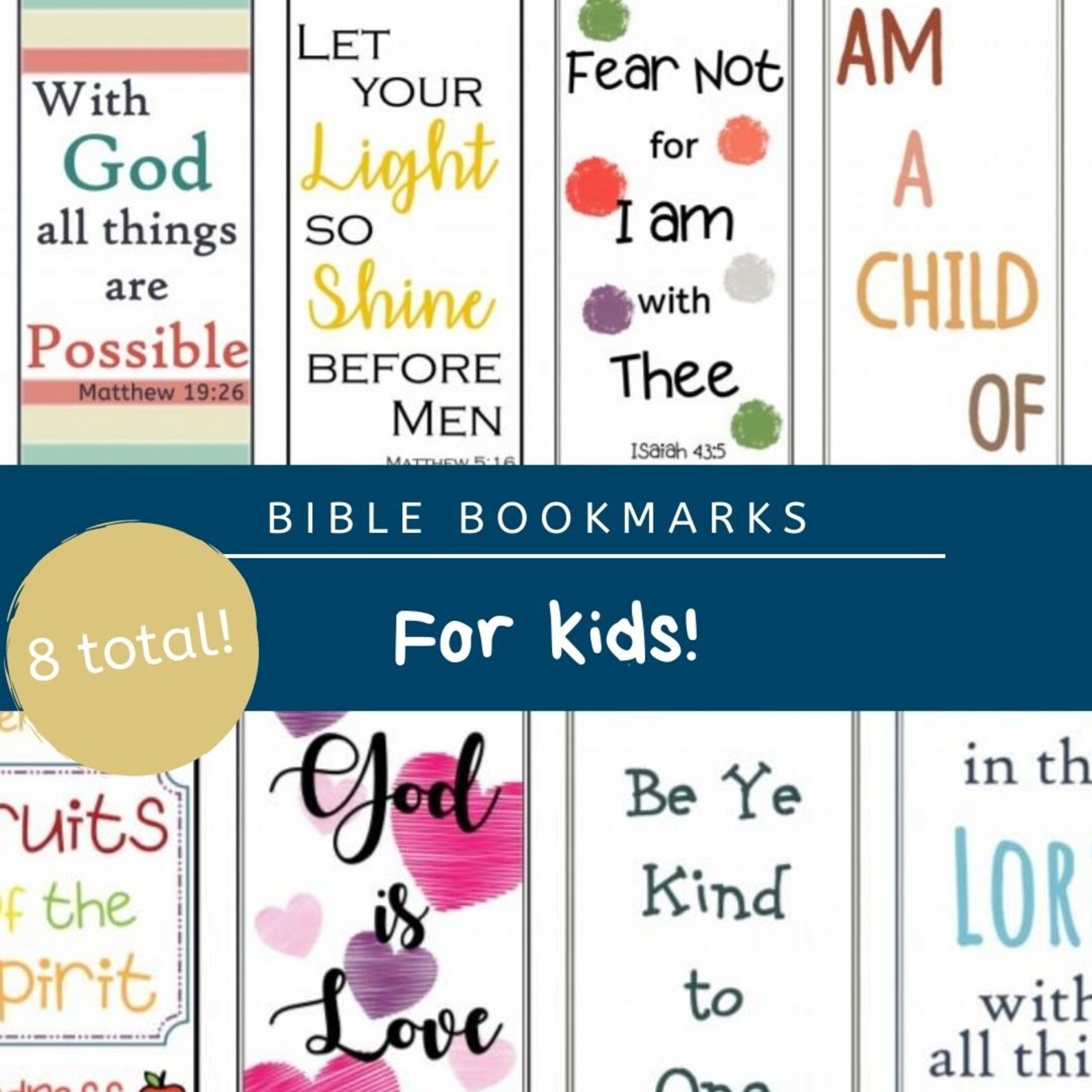 Printable Bible Bookmarks for Kids | Etsy