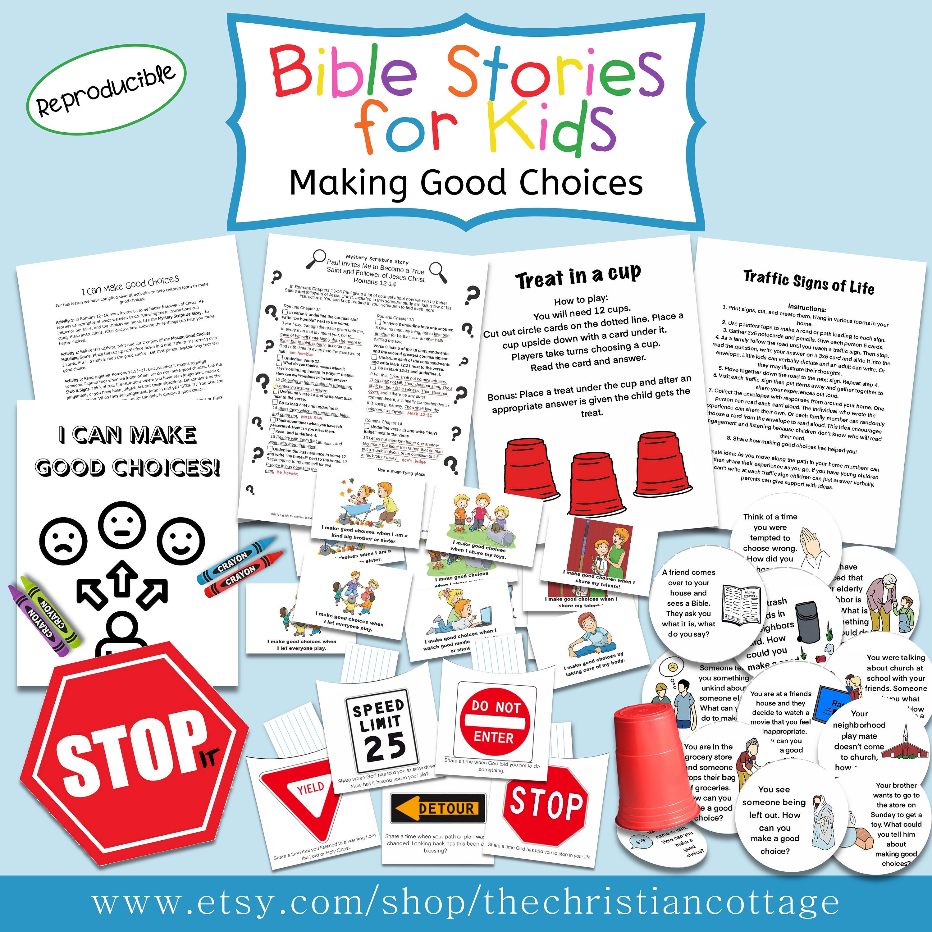 Making Good Choices Bible Mini Lesson // New Testament Games Etsy