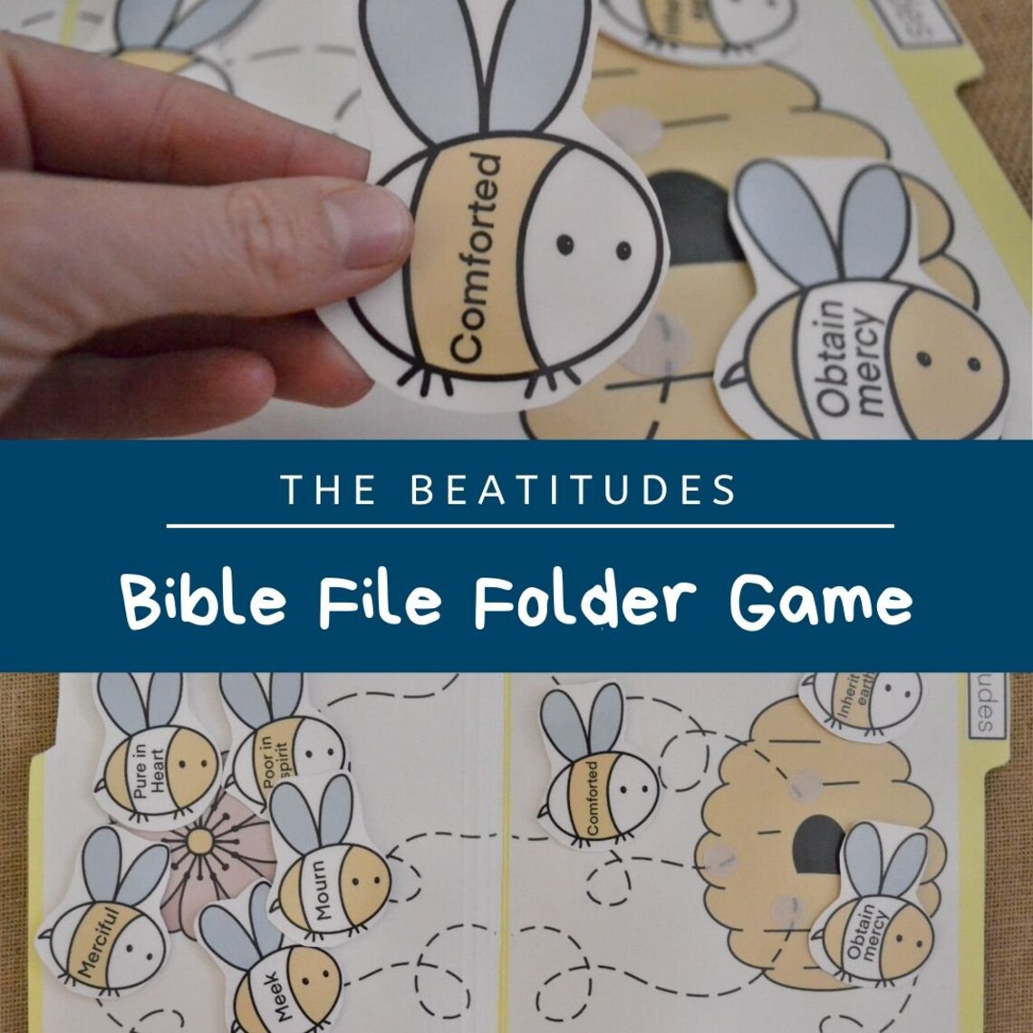 Beatitude File Folder Game // Parables Game Bible Games | Etsy