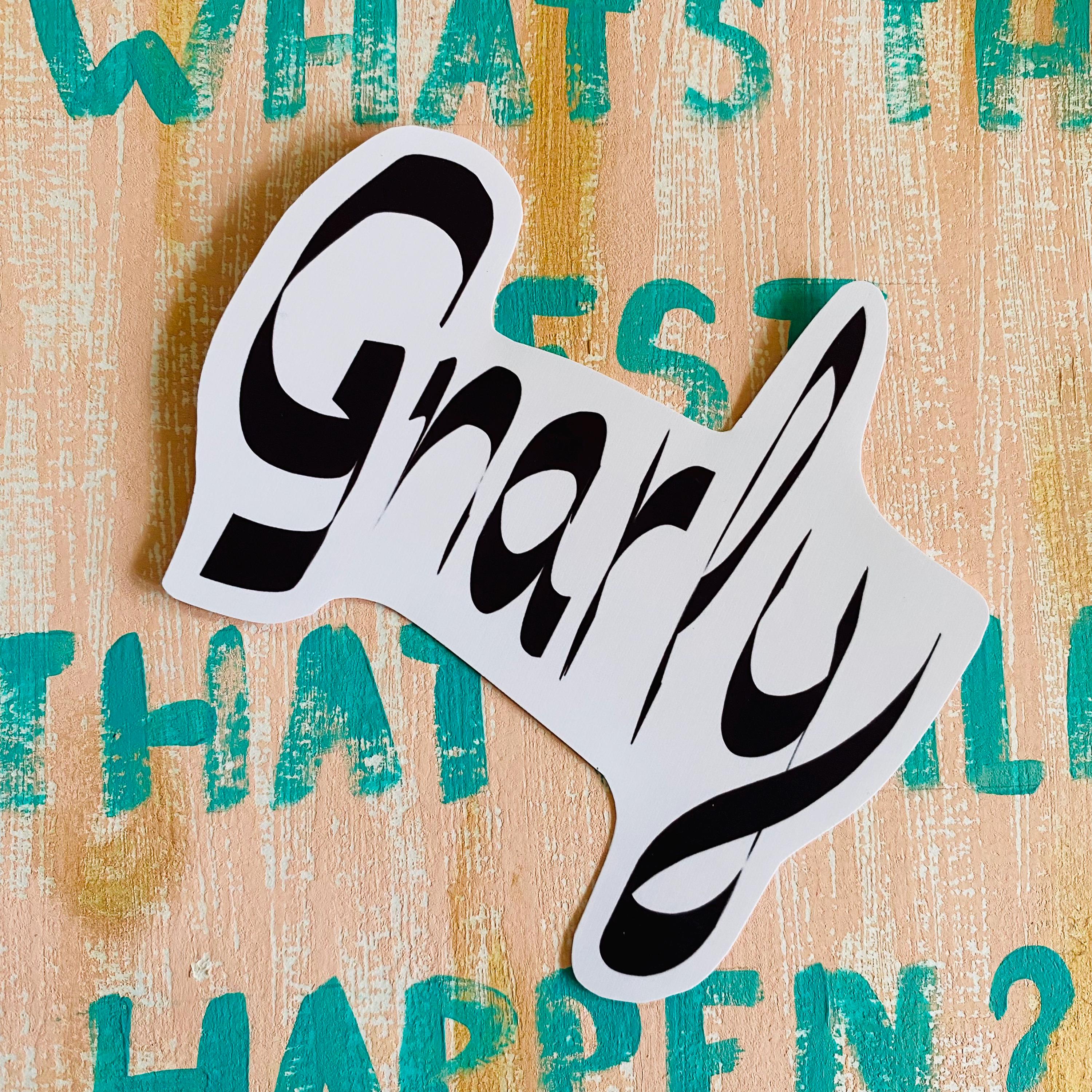 Gnarly Sticker: Waterproof Vinyl Decal for Water Bottle or Journal