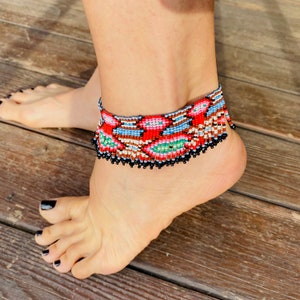 Beaded Anklet: Czech Glass Beads, Summer Jewelry