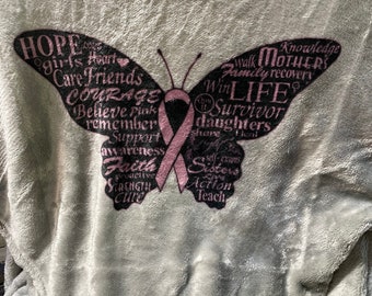 Breast Cancer awareness blanket 5’ x 6’ super soft blanket