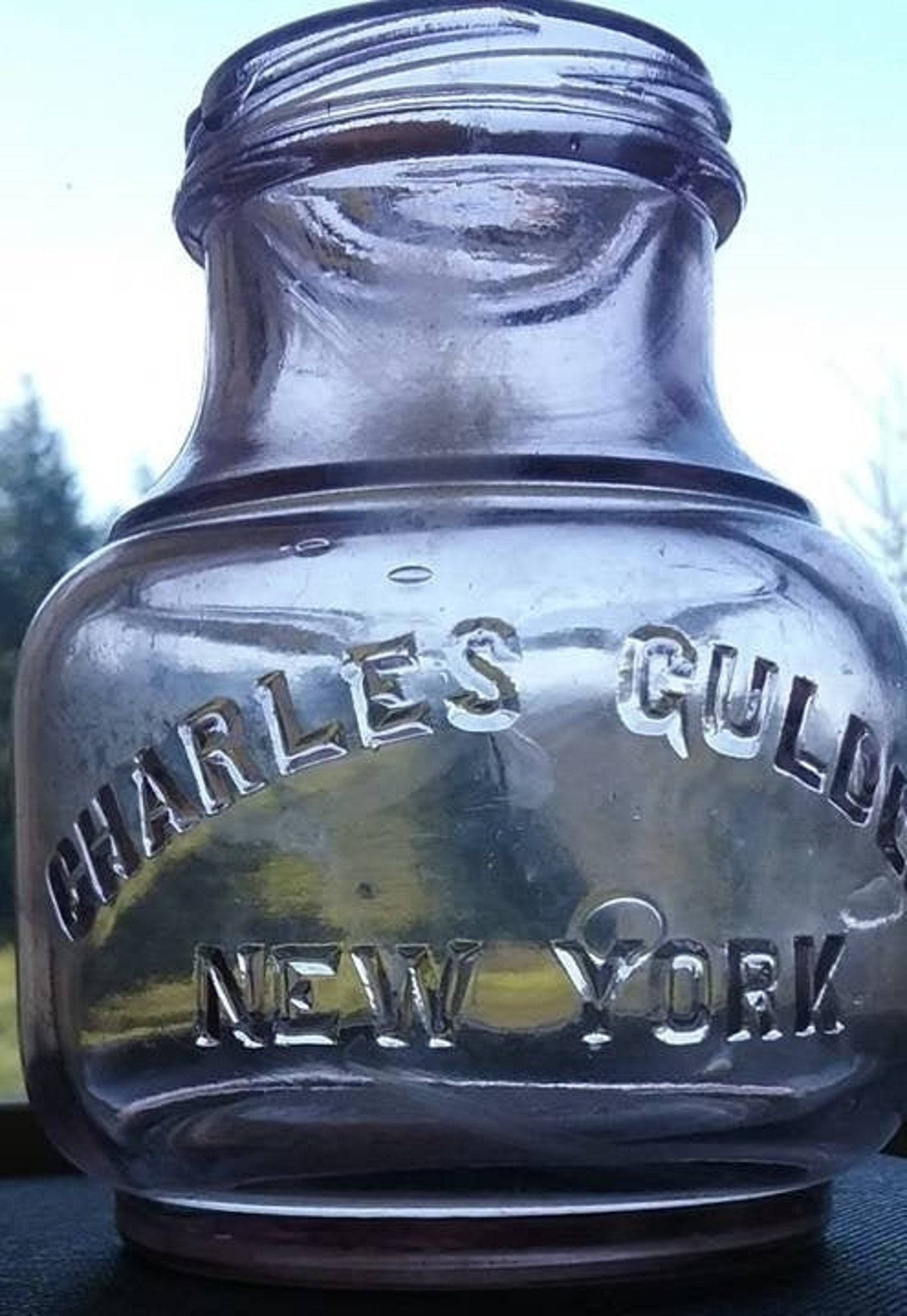 Deep Amethyst Toned Guldens Antique Mustard Jar Circa 1893 Etsy