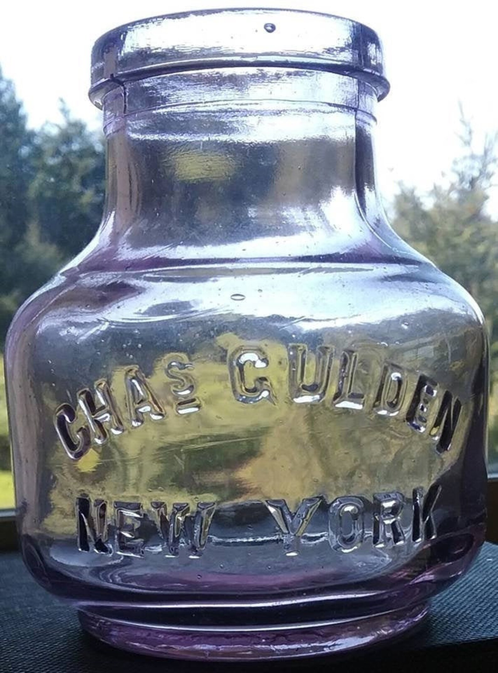 Deep Amethyst Toned Guldens Antique Mustard Jar Circa 1860s Etsy