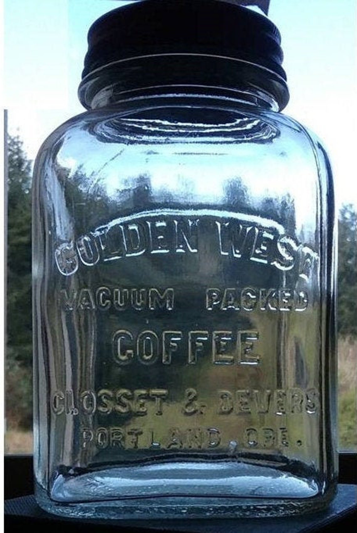 Golden West Coffee Jar from Portland Ore Circa 1930s Etsy