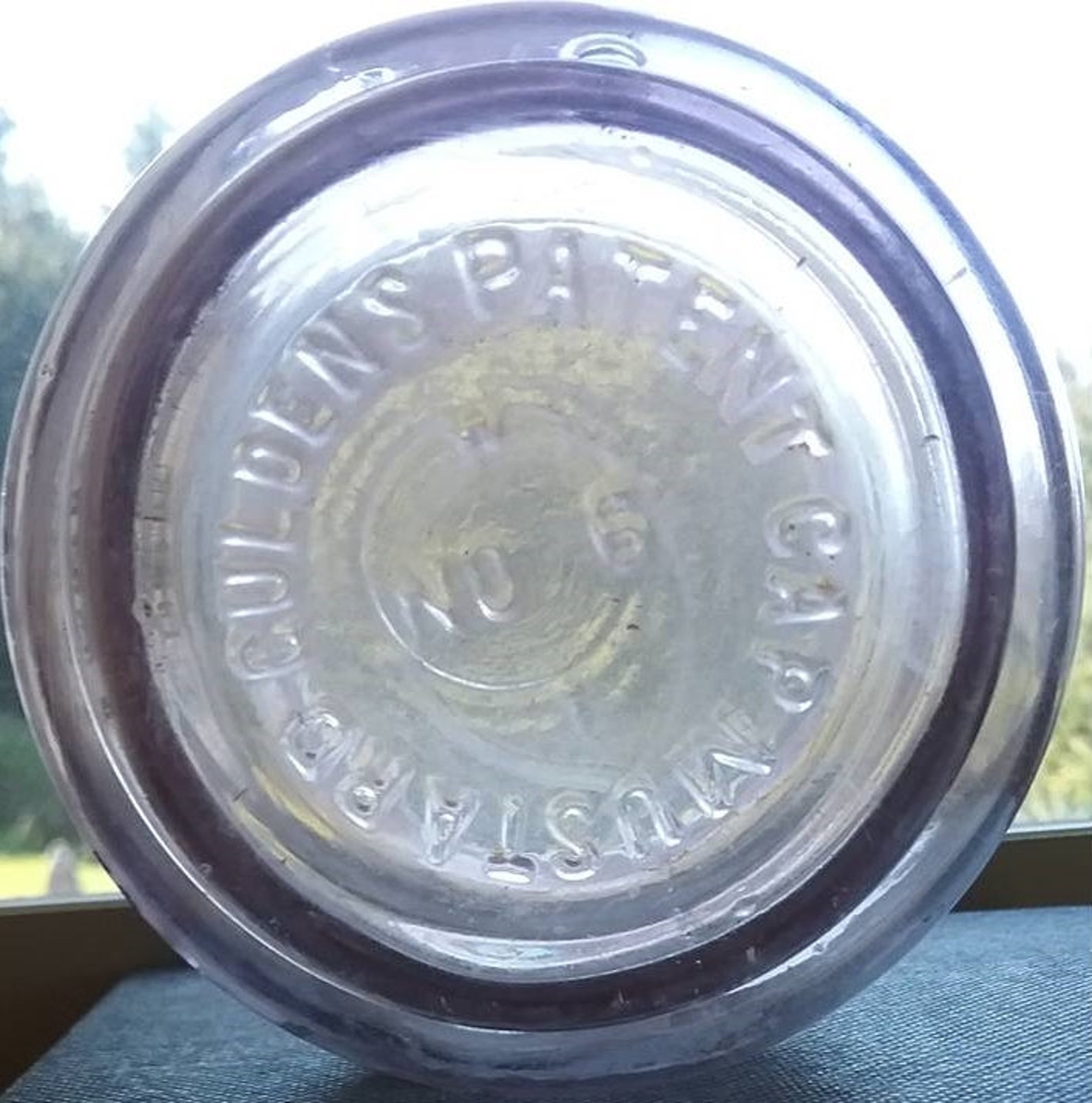 Deep Amethyst Toned Guldens Antique Mustard Jar Circa 1893 Etsy