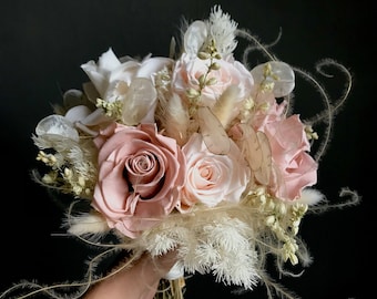 FABULOUS & ELEGANT, bridal bouquet, dried flowers, bridal bouquet Dried flowers, stabilized roses, Infinity Roses