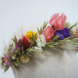 MEADOW FESTIVAL, dried flowers, bridal bouquet, lapel jewelry, hair comb, hair wreath, colorful, meadow flowers image 6