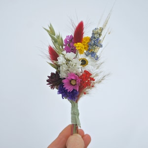 MEADOW FESTIVAL, dried flowers, bridal bouquet, lapel jewelry, hair comb, hair wreath, colorful, meadow flowers Reversschmuck