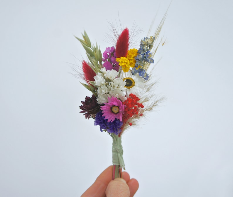 MEADOW FESTIVAL, dried flowers, bridal bouquet, lapel jewelry, hair comb, hair wreath, colorful, meadow flowers Reversschmuck