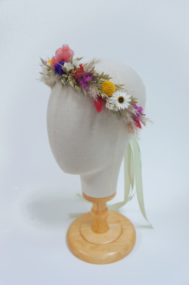 MEADOW FESTIVAL, dried flowers, bridal bouquet, lapel jewelry, hair comb, hair wreath, colorful, meadow flowers Haarkranz