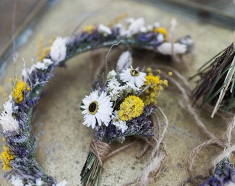 FRENCH STYLE, Reversschmuck, Boutonniere, Flower pin, Trockenblumen, Dried flower