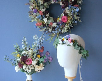 COME, let's get married! Dried flowers, bridal bouquet, lapel jewelry, hair wreath, hair comb