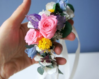 COME, LET'S GET MARRIED, dried flower bouquet, flower bracelet / Dried flower bouquet, Dried flower bracelet