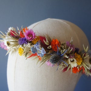 BUNTE DAYS series, hair comb, lapel jewelry, hair wreath and bridal bouquet made of dried flowers image 4