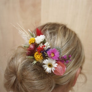 MEADOW FESTIVAL, dried flowers, bridal bouquet, lapel jewelry, hair comb, hair wreath, colorful, meadow flowers image 10