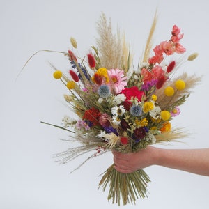 MEADOW FESTIVAL, dried flowers, bridal bouquet, lapel jewelry, hair comb, hair wreath, colorful, meadow flowers Brautstrauß