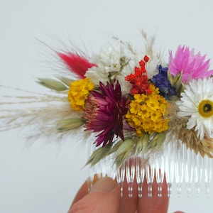 MEADOW FESTIVAL, dried flowers, bridal bouquet, lapel jewelry, hair comb, hair wreath, colorful, meadow flowers Haarkamm groß