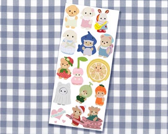 Animal Critters Sticker Sheet | Cute Handmade Sticker Sheet | Planner Bullet Journal Stickers | Handmade Cute